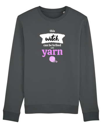 This Witch can be bribed with yarn. (ghem roz si alb) Anthracite