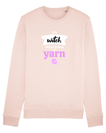 This Witch can be bribed with yarn. (ghem roz si alb) Candy Pink