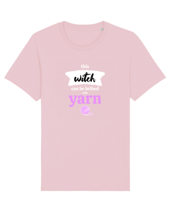 This Witch can be bribed with yarn. (ghem roz si alb) Cotton Pink