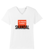 Nu-i problema de Razboi, e SKANDAL Tricou mânecă scurtă guler V Bărbat Presenter