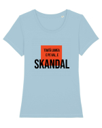 Toata Lumea e pe val - E SKANDAL Tricou mânecă scurtă guler larg fitted Damă Expresser