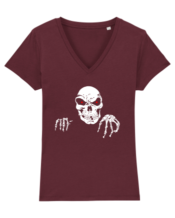 Death Skull Stay Focus Burgundy