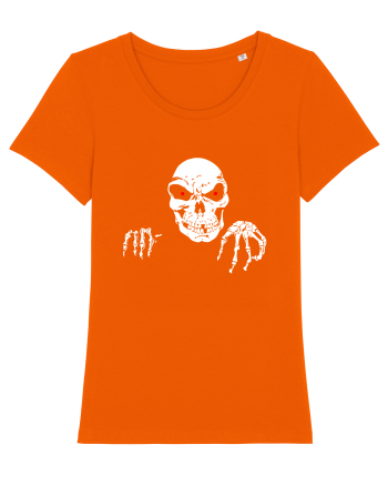 Death Skull Stay Focus Bright Orange