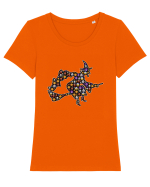 Emoji Halloween Witch Tricou mânecă scurtă guler larg fitted Damă Expresser