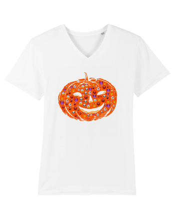 Emoji Pumpkin Jack O Lantern White