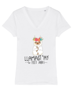 Lama with no Drama Tricou mânecă scurtă guler V Damă Evoker