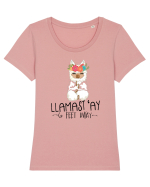 Lama with no Drama Tricou mânecă scurtă guler larg fitted Damă Expresser