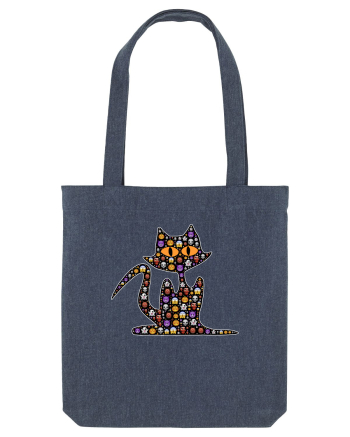 Halloween Emoji Funny Cat Midnight Blue