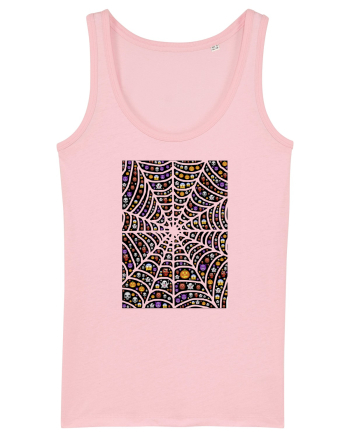 Halloween Emoji Spiderweb Cotton Pink