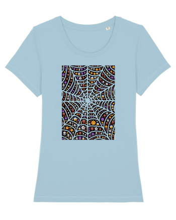 Halloween Emoji Spiderweb Sky Blue