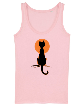 Halloween Moon Cat Cotton Pink