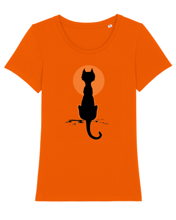 Halloween Moon Cat Bright Orange