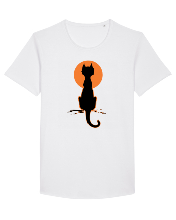 Halloween Moon Cat White