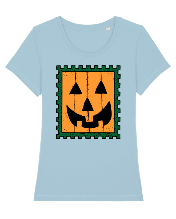 Halloween Stamp Face Sky Blue
