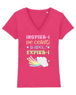 Inspira-i pe ceilalti Tricou mânecă scurtă guler V Damă Evoker