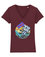Robot Skater Tricou mânecă scurtă guler V Damă Evoker