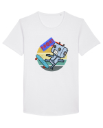 Robot Skater Tricou mânecă scurtă guler larg Bărbat Skater