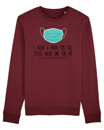 Mask Social Distancing Burgundy