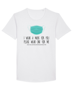 Mask Social Distancing Tricou mânecă scurtă guler larg Bărbat Skater