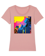 Cool Girl Tricou mânecă scurtă guler larg fitted Damă Expresser