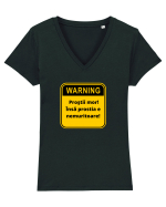Warning! Prostii mor! Insa prostia e nemuritoare! Tricou mânecă scurtă guler V Damă Evoker