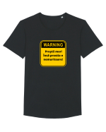 Warning! Prostii mor! Insa prostia e nemuritoare! Tricou mânecă scurtă guler larg Bărbat Skater