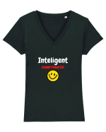 Inteligent Asimptomatic! funny Tricou mânecă scurtă guler V Damă Evoker