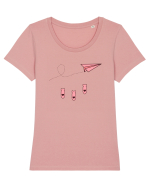 Avion de hartie Tricou mânecă scurtă guler larg fitted Damă Expresser