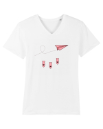 Avion de hartie Tricou mânecă scurtă guler V Bărbat Presenter