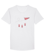 Avion de hartie Tricou mânecă scurtă guler larg Bărbat Skater