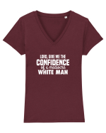 Mediocre white man Tricou mânecă scurtă guler V Damă Evoker