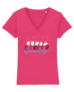 Quarankitty Tricou mânecă scurtă guler V Damă Evoker