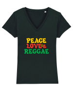 Peace Love and Reggae Tricou mânecă scurtă guler V Damă Evoker