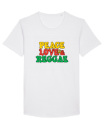 Peace Love and Reggae Tricou mânecă scurtă guler larg Bărbat Skater