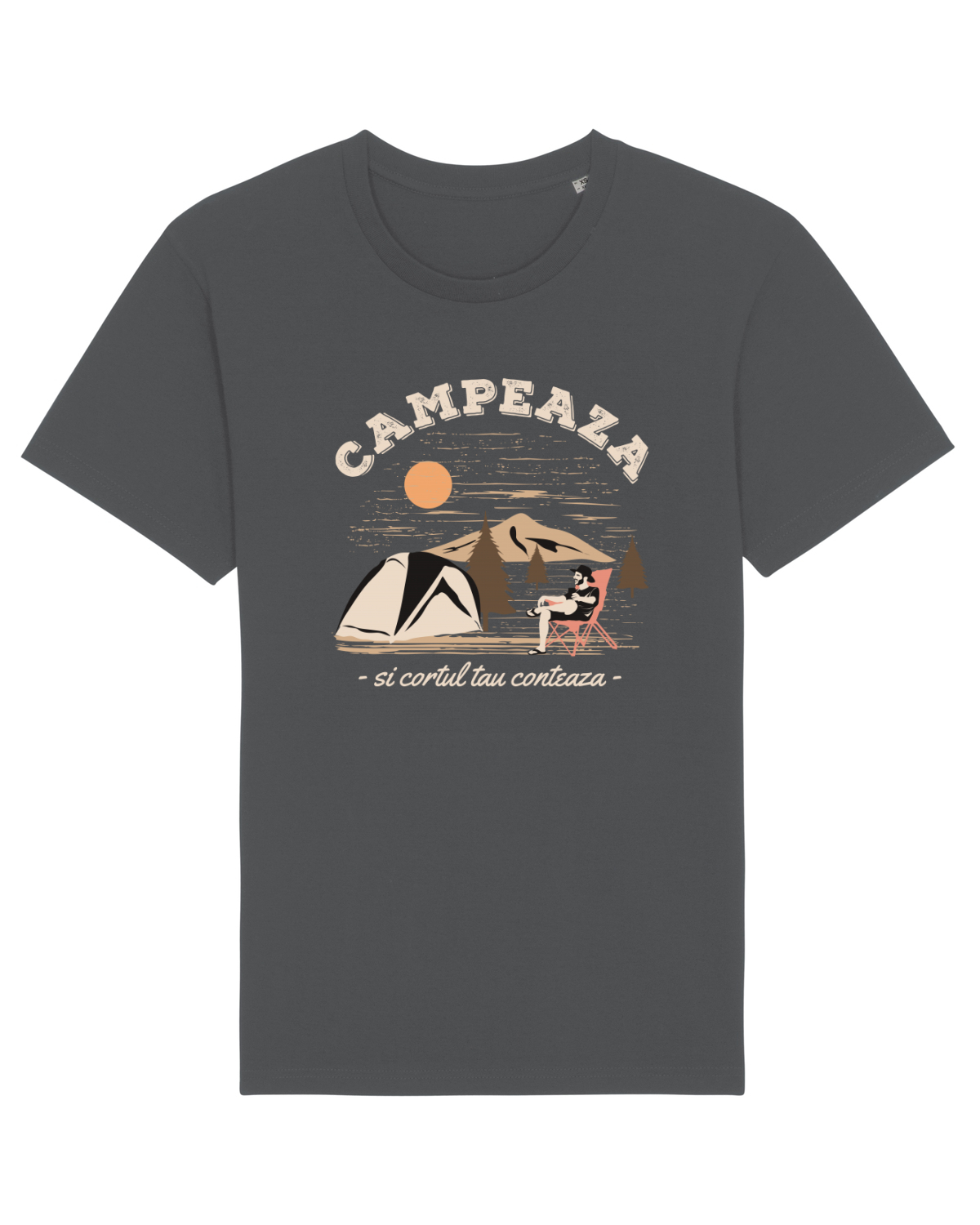 Tricou mânecă scurtă Unisex Rocker Anthracite