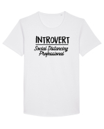 Introvert Social Distancing Tricou mânecă scurtă guler larg Bărbat Skater