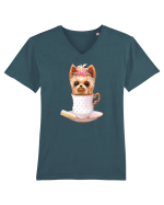 Catelus dragut Tricou mânecă scurtă guler V Bărbat Presenter