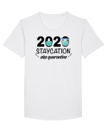 Staycation Quarantine Tricou mânecă scurtă guler larg Bărbat Skater