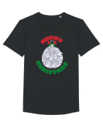 Meowy Christmas.Craciun pentru iubitorii de pisici Tricou mânecă scurtă guler larg Bărbat Skater