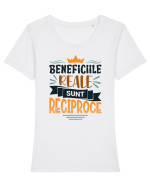 Beneficiile reale sunt reciproce V2 Tricou mânecă scurtă guler larg fitted Damă Expresser