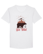 Live wild Tricou mânecă scurtă guler larg Bărbat Skater