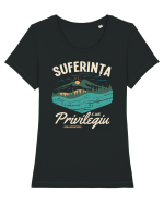 Suferinta e un privilegiu Tricou mânecă scurtă guler larg fitted Damă Expresser