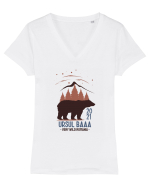 Ursul Baaa Tricou mânecă scurtă guler V Damă Evoker