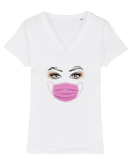 Mască Roz Tricou mânecă scurtă guler V Damă Evoker