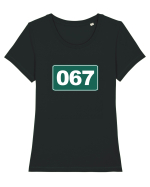 Jocul Calamarului 067 Player Tricou mânecă scurtă guler larg fitted Damă Expresser