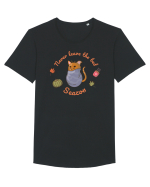 Pisica Lenesa Tricou mânecă scurtă guler larg Bărbat Skater
