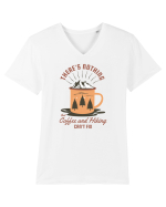 There's nothing that coffee and hiking can't fix Tricou mânecă scurtă guler V Bărbat Presenter