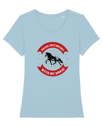 Social Distancing Horse Sky Blue