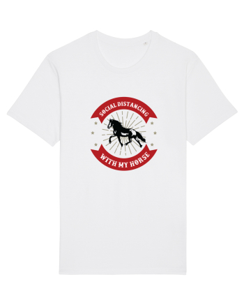 Social Distancing Horse White