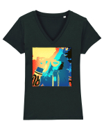 Cool Girl Tricou mânecă scurtă guler V Damă Evoker